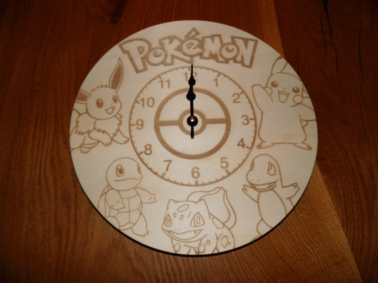 Holz-Wanduhr "Pokemon"